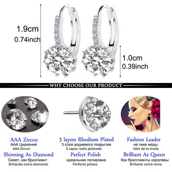 Fashion Round Zircon Hoop Earrings for Women With White Color Crystal Wedding Hoops Earings Jewelry Factory Χονδρική Joyeria