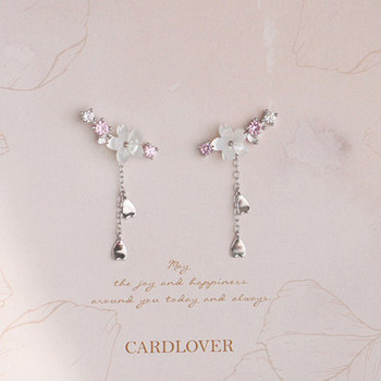 Μόδα Creative Cherry Blossoms Flower Design Stud σκουλαρίκια για γυναίκες Ρομαντικά κομψά σκουλαρίκια λουλουδιών Κοσμήματα αρραβώνων για πάρτι