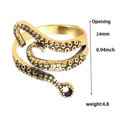 SUCEE mélytengeri tintahal polip gyűrű gótikus punk punk titán acélötvözet nyitott, állítható Wen gyűrű női ékszer nagykereskedés v