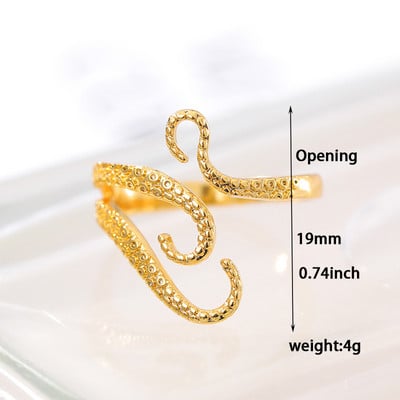 SUCEE mélytengeri tintahal polip gyűrű gótikus punk punk titán acélötvözet nyitott, állítható Wen gyűrű női ékszer nagykereskedés v