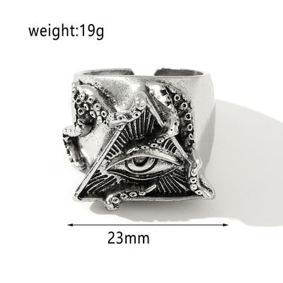 SUCEE mélytengeri tintahal polip gyűrű gótikus punk punk titán acélötvözet nyitott, állítható Wen gyűrű női ékszer nagykereskedés v