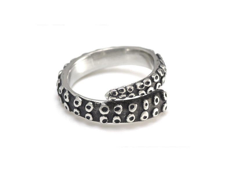 SUCEE mélytengeri tintahal polip gyűrű gótikus punk punk titán acélötvözet nyitott, állítható Wen gyűrű női ékszer nagykereskedés v