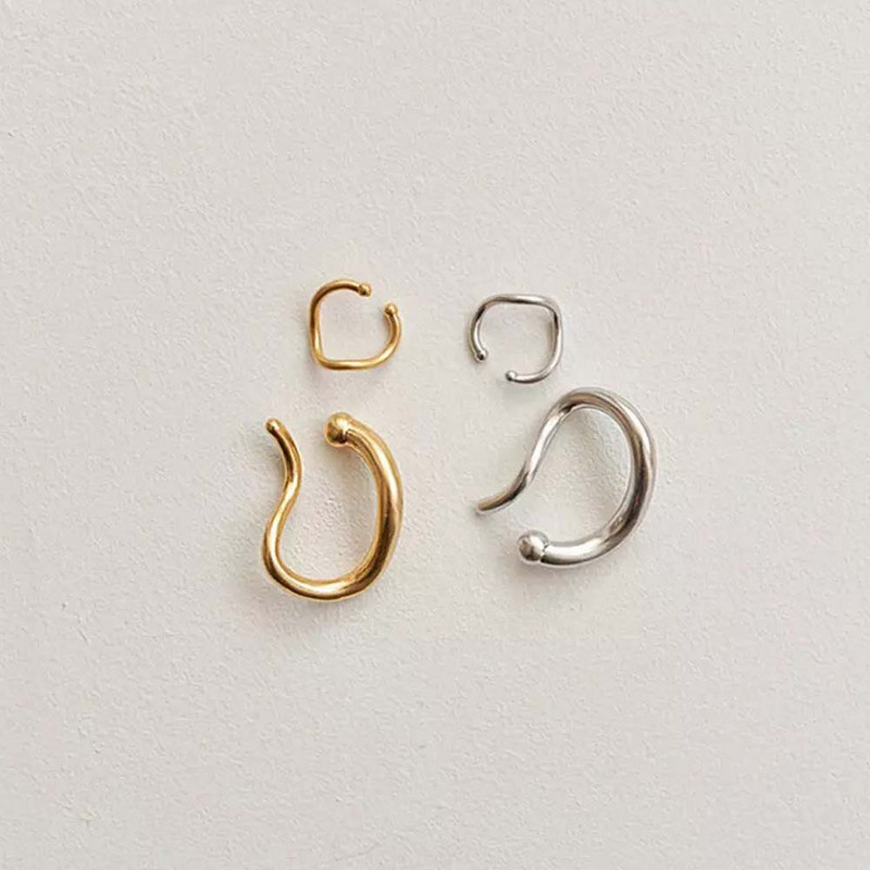 Clip pentru ureche la modă franceză, auriu, argintiu, metal, geometric, neregulat, pentru ureche, accesorii de bijuterii de modă pentru femei