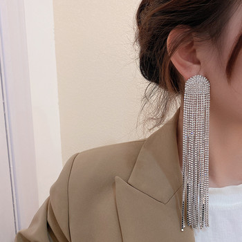 XIALUOKE Bohemia Long Tassel Crystal Drop Earrings For Women Vintage Hyperbole Personality Μεγάλα Σκουλαρίκια Κοσμήματα για πάρτι