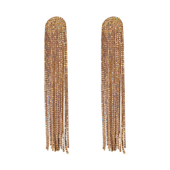 XIALUOKE Bohemia Long Tassel Crystal Drop Earrings For Women Vintage Hyperbole Personality Μεγάλα Σκουλαρίκια Κοσμήματα για πάρτι