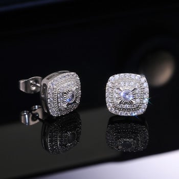 Σκουλαρίκια Huitan Brilliant Cubic Zirconia Stud για Πριγκίπισσα σε τετράγωνο σχήμα Ευέλικτο στυλ Φανταστικό δώρο Γυναικεία σκουλαρίκια Κλασικά κοσμήματα