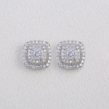 Σκουλαρίκια Huitan Brilliant Cubic Zirconia Stud για Πριγκίπισσα σε τετράγωνο σχήμα Ευέλικτο στυλ Φανταστικό δώρο Γυναικεία σκουλαρίκια Κλασικά κοσμήματα