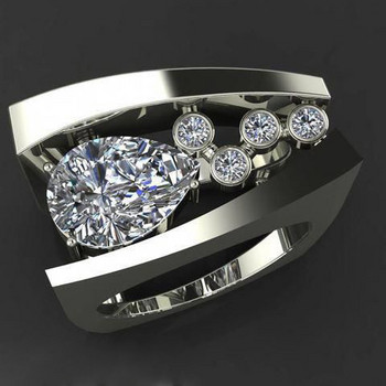 Уникален стил Женска марка с голям пръстен Луксозен сребърен годежен пръстен в цвят розово злато Винтидж сватбени пръстени за жени