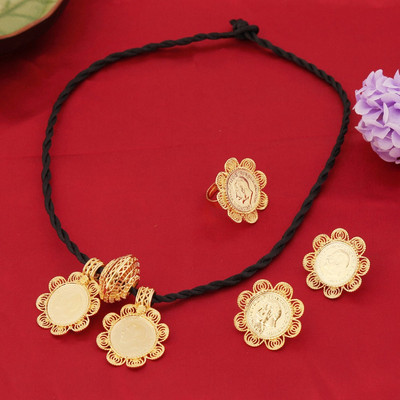 Etiópske veľké módne mince, sada šperkov z 24k zlata, africké Eritrea, Habesha, svadobné a nevestné šperky, darčeky