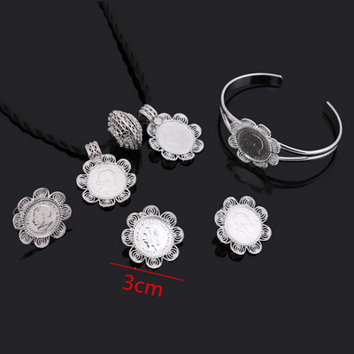 Etiópske veľké módne mince, sada šperkov z 24k zlata, africké Eritrea, Habesha, svadobné a nevestné šperky, darčeky