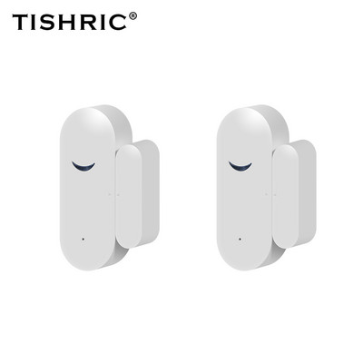 TISHRIC Tuya Охранителни аларми за домашен Wifi комплект Домашна алармена система Wifi Сензор за врата Безжичен звънец/ Домашна аларма Управление на GSM приложение