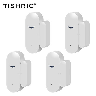 TISHRIC Tuya Охранителни аларми за домашен Wifi комплект Домашна алармена система Wifi Сензор за врата Безжичен звънец/ Домашна аларма Управление на GSM приложение