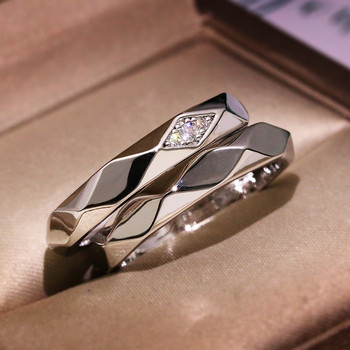 Луксозен моден пълен пръстен за двойки Мъжки обещаващ пръстен Романтичен сватбен годежен пръстен за булка Изискани бижута