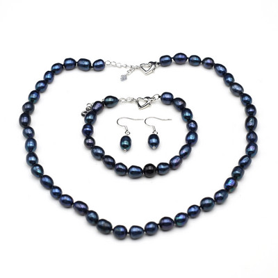 8-9 mm set prirodnih slatkovodnih bisera, elastičnost u obliku krumpira, narukvica s perlama, ogrlica, naušnice, dodaci za vjenčanje