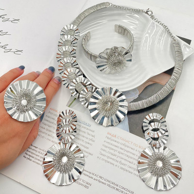 Módne dámske pozlátené prstene, náramok, africké náušnice, sady šperkov, svadobný náhrdelník, taliansky prívesok, dubajský prívesok, darček, párty