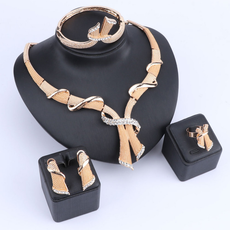 Dubajaus sidabro spalvos krištolo papuošalų rinkiniai Didmeninė prekyba vestuviniais aksesuarais Nigerijos vestuvių karoliai auskarai Bijoux Femme papuošalų rinkinys