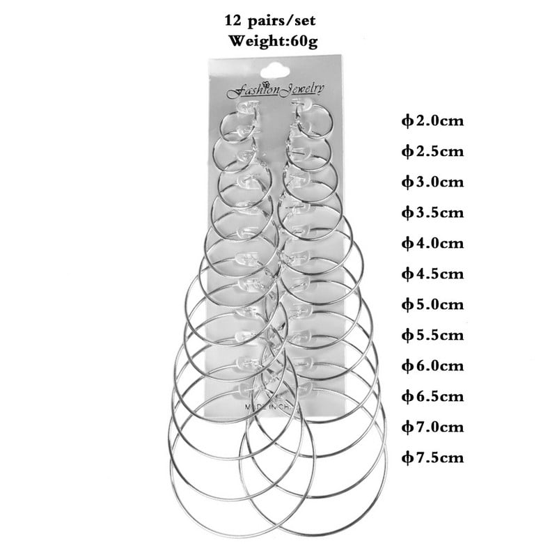 12 pari ogromnih ženskih naušnica s velikim krugom u zlatnoj boji, vintage steampunk kopča za uši Poklon nakita za vjenčanje