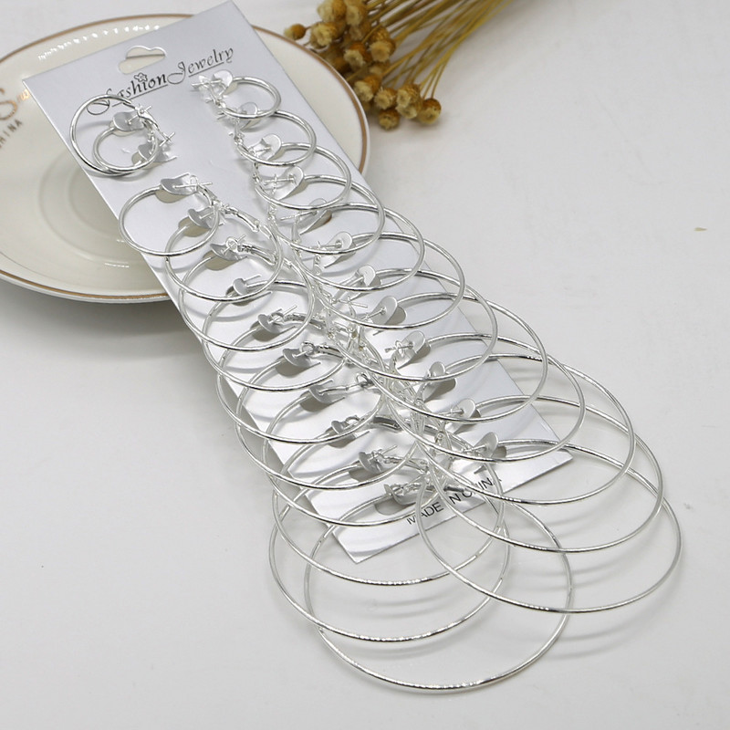 12 pari ogromnih ženskih naušnica s velikim krugom u zlatnoj boji, vintage steampunk kopča za uši Poklon nakita za vjenčanje