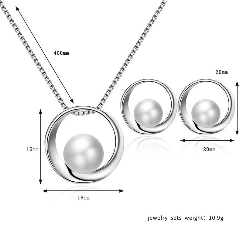 Luksuzni komplet svadbenog nakita od imitacije bisera za žene, djevojke, privjesak, ogrlica, set naušnica, poklon za Valentinovo, modni nakit