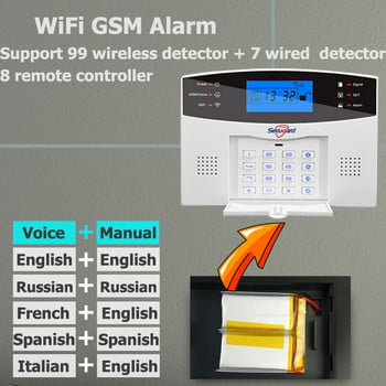 Σύστημα συναγερμού ασφαλείας για το σπίτι WiFi GSM Οθόνη LCD 433 MHz Ασύρματος ενσύρματος ανιχνευτής House Διαρρήκτη Κεντρικός υπολογιστής Tuya Smart APP Control Alexa