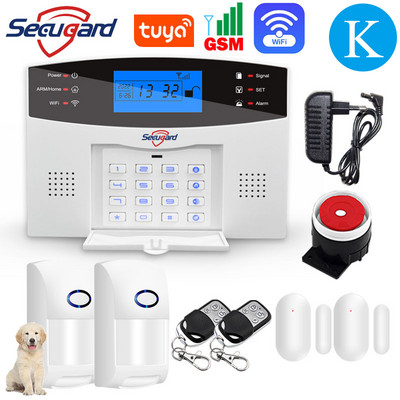 Bezdrôtový GSM domáci bezpečnostný alarm s LCD obrazovkou 433MHz, bezdrôtový káblový detektor vlámania, inteligentné ovládanie pomocou aplikácie Alexa