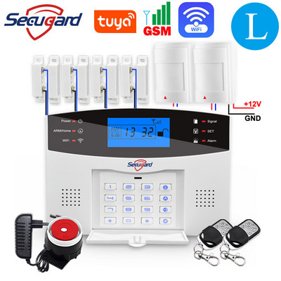 Bezdrôtový GSM domáci bezpečnostný alarm s LCD obrazovkou 433MHz, bezdrôtový káblový detektor vlámania, inteligentné ovládanie pomocou aplikácie Alexa