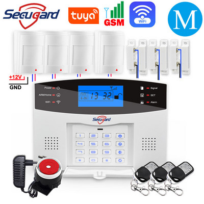 Bezdrôtový GSM domáci bezpečnostný alarm s LCD obrazovkou 433MHz, bezdrôtový káblový detektor vlámania, inteligentné ovládanie pomocou aplikácie Alexa