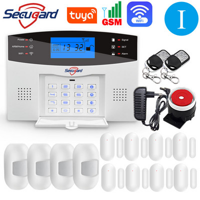 Bezdrôtový GSM domáci bezpečnostný alarm s LCD obrazovkou 433MHz, bezdrôtový káblový detektor vlámania, inteligentné ovládanie pomocou aplikácie Alexa