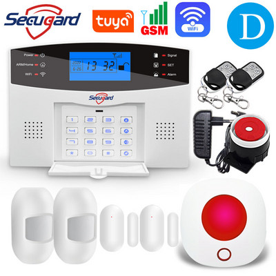 Bezdrôtový GSM domáci bezpečnostný alarm s LCD obrazovkou 433MHz, bezdrôtový káblový detektor vlámania, inteligentné ovládanie pomocou aplikácie Alexa