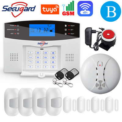Bezdrôtový GSM domáci bezpečnostný alarm s LCD obrazovkou 433MHz, bezdrôtový káblový detektor vlámania, inteligentné ovládanie pomocou aplikácie Alexa