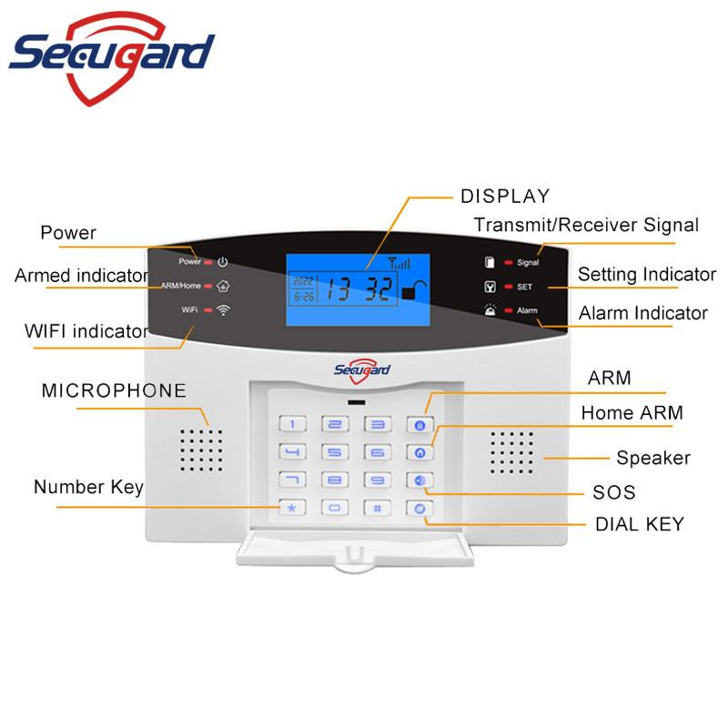 WiFi GSM kućni sigurnosni alarmni sustav LCD zaslon 433MHz bežični žičani detektor kuće Provalnik Host Tuya Smart APP Control Alexa