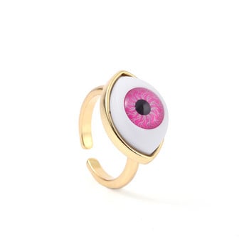 Пръстен с дяволско око, регулируем геометричен пръстен с показалец пръстени от неръждаема стомана за жени Модни бижута anillos
