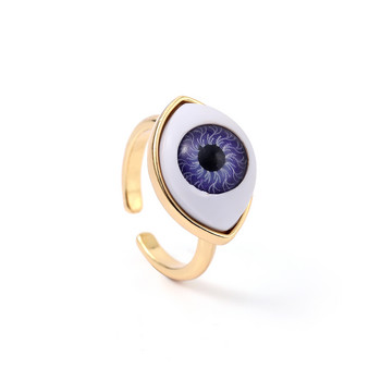 Пръстен с дяволско око, регулируем геометричен пръстен с показалец пръстени от неръждаема стомана за жени Модни бижута anillos