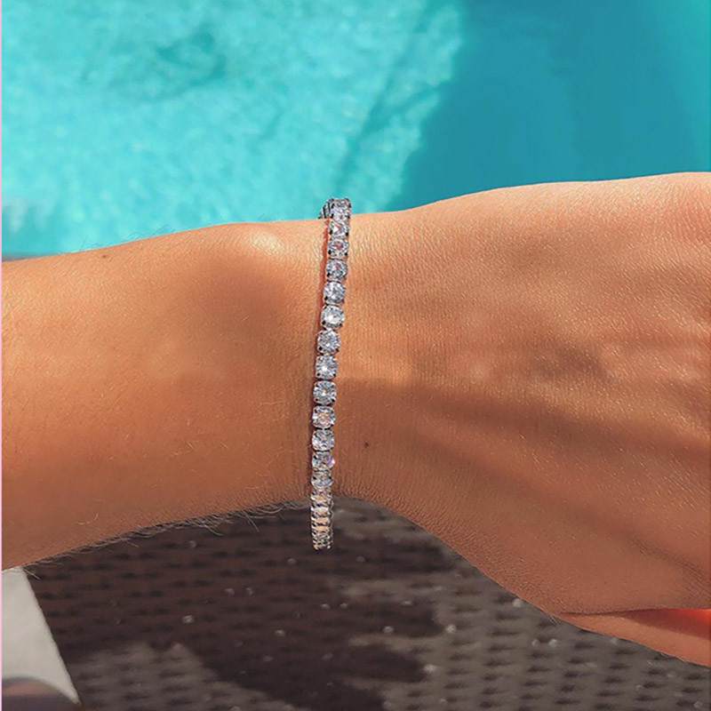 Горещи разпродажби блестящи 4 цвята Циркон Тенденции Комплект бижута за жени Колие Обеци Гривна Сватба Годеж Бижута Подарък на едро