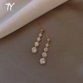 Модни и висококачествени кристални обеци с циркон, фокусирани върху парти обеци, подарете на приятели ежедневно облекло, модерни дамски обеци