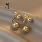 Európske a americké temperamentné kovové guľôčkové náušnice pre ženy, kórejské módne šperky, gotické dievčenské jednoduché náušnice