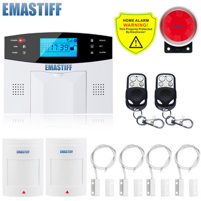 NOVO Ugrađena antena Senzor otvora vrata PIR Detektor pokreta Bežični LCD GSM SIM kartica Sigurnost kuće Alarmni sustav Dimna sirena