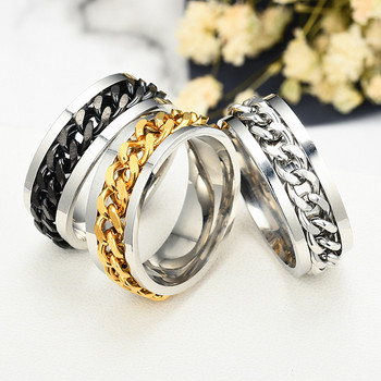 Κλασικά περιστρεφόμενα δαχτυλίδια αλυσίδας για γυναίκες Ανδρικά κοσμήματα με δαχτυλίδι από γοτθικό ατσάλι από τιτάνιο με αλυσίδα ανδρικό δαχτυλίδι ανοιχτήρι μπουκαλιών