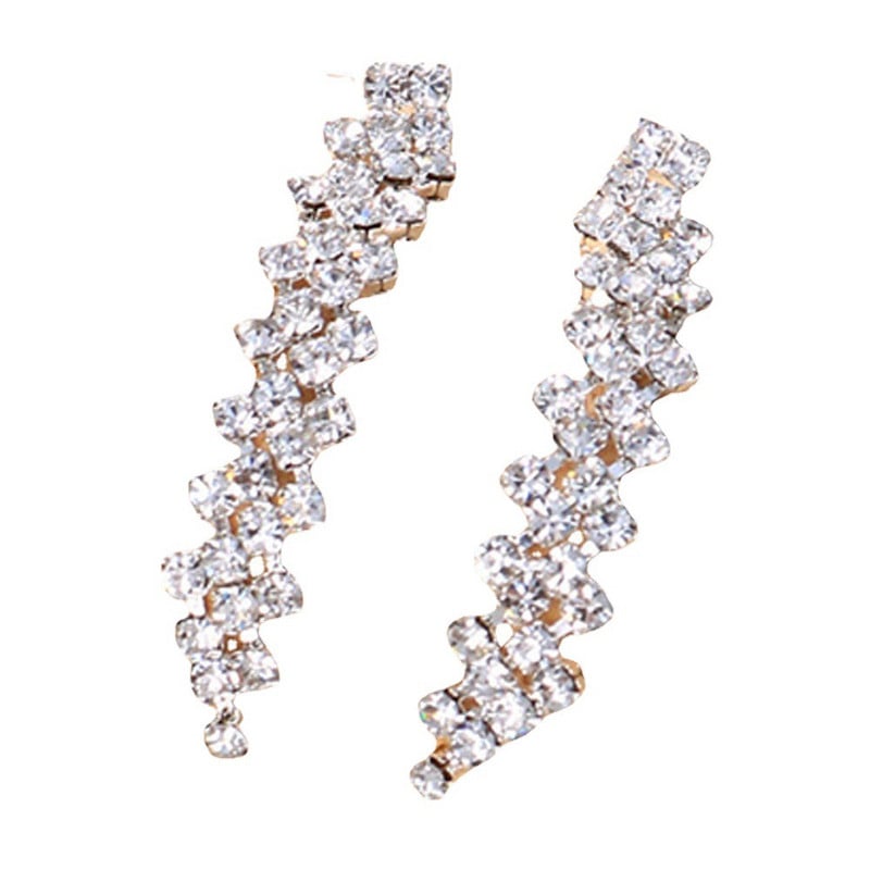 Set de cercei de colier cu strass, pastilă de nuntă, pentru femei, bijuterii, placate cu argint, cercei cu ciucuri, cadouri de mireasă