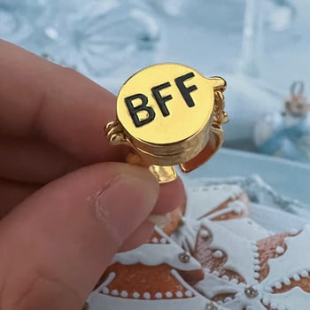 Нов въртящ се BFF пръстен за жена, мъж, реколта, сладка двойка, открита тревожност, фиджет, пръстен, въртящ се, аниме, бижута, най-добър приятел, готин подарък