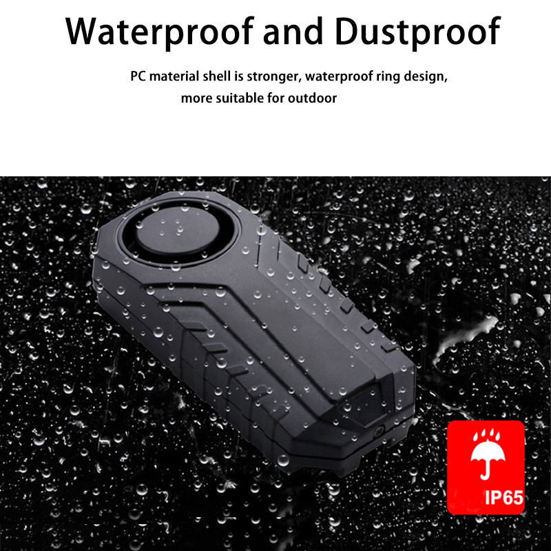 Alarmă fără fir impermeabilă pentru bicicletă Motocicletă Mașină electrică Vehicul scuter Alarma barcă Senzor de vibrații de securitate Alarma antifurt