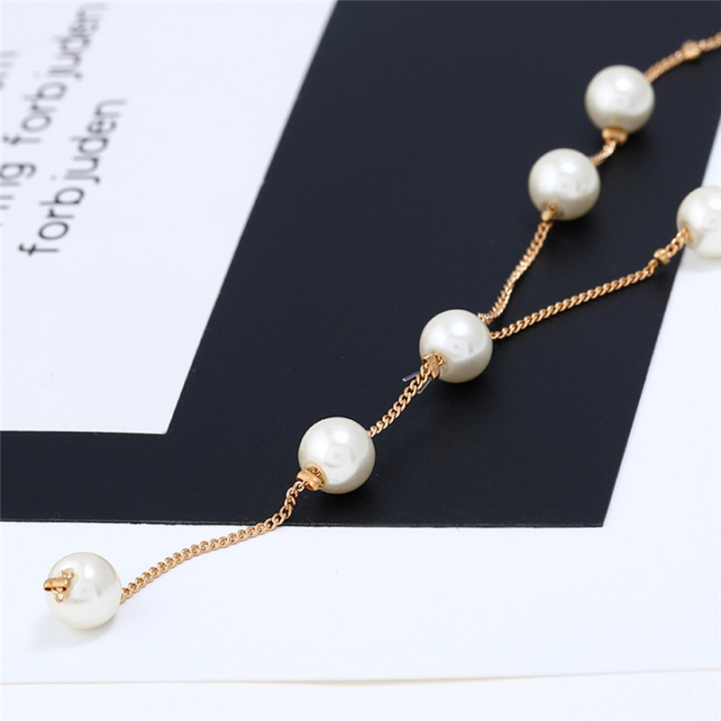 1 szett gyöngyutánzat nyaklánc karkötő fülbevaló elegáns ékszer készlet női akcióban