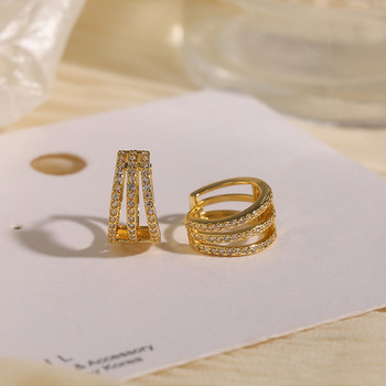 Изящни луксозни златни обеци с естествен кристал Циркон Популярни дамски подаръци за годеж Бижута Аксесоари
