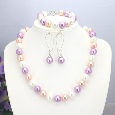 Sada perlových náhrdelníkov pre ženy 10 mm sklenené okrúhle korálky náhrdelník náramok náušnice vianočné darčeky doplnky výroba šperkov