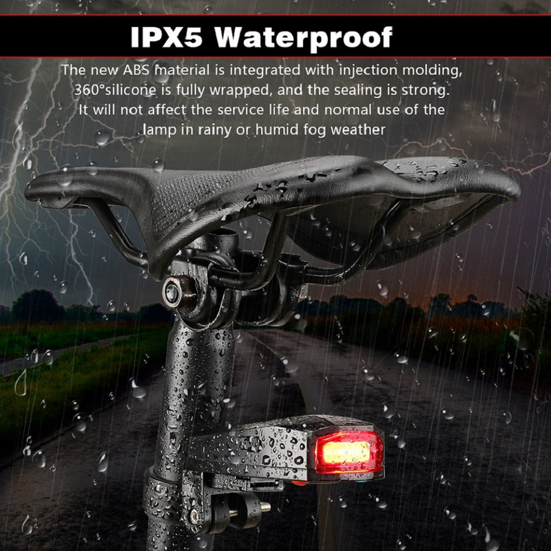 Hollarm Svjetlo za bicikl Protuprovalni alarm Bežični vodootporni daljinski upravljač s automatskim senzorom kočnice USB stražnje svjetlo bicikla Alarm za sirenu
