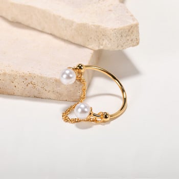 Тънък пръстен с фина перла за жени Минималистичен основен стил Модни бижута Златен пръстен за кокалчетата на пръстите Дамски пръстен за плажно парти Подаръци BFF