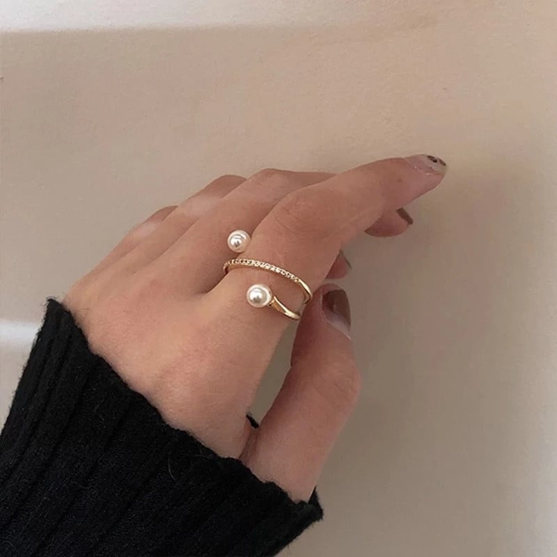 Fine Pearl vékony gyűrű nőknek Minimalista alapstílus divatékszerek arany színű csülök gyűrű női strandparti gyűrű ajándékok BFF