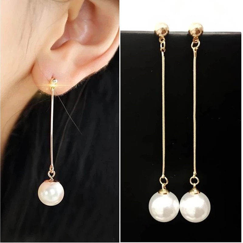 Κόκκινα μακριά κρεμαστά σκουλαρίκια серьги женские Σκουλαρίκι με μαργαριταρένια φούντα με σταγόνα Vintage Ear Wire Piercing γυναικεία μοντέλα 2022 Trend