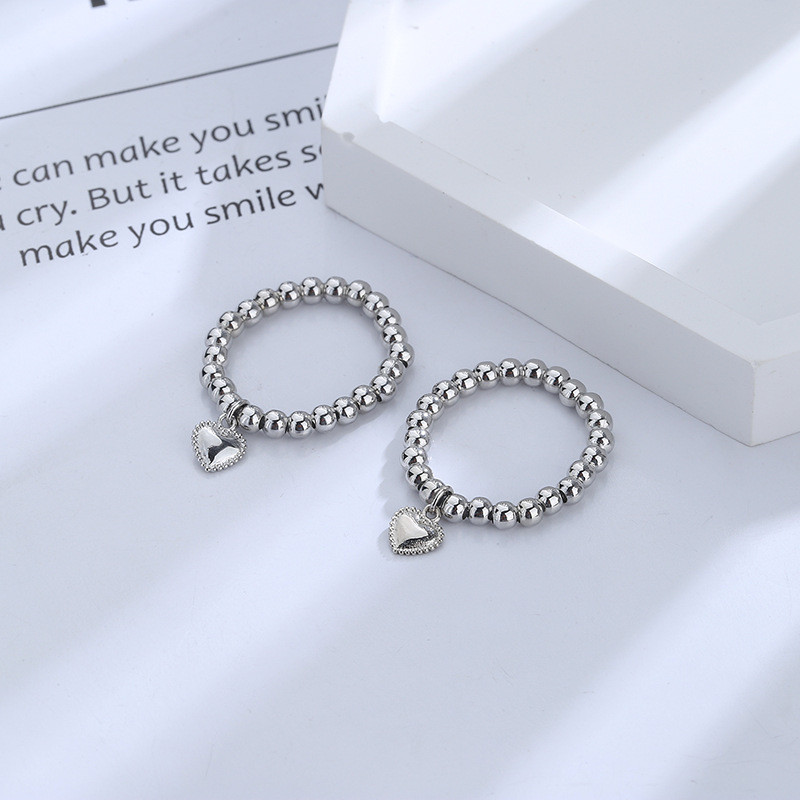 Ръчно изтъкан любовен пръстен с мъниста Модни дамски мъжки кръгли топки с мъниста Регулируеми ретро пръстени Бижута