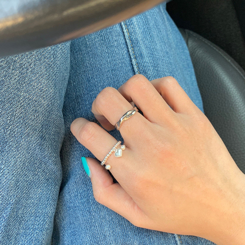 Ръчно изтъкан любовен пръстен с мъниста Модни дамски мъжки кръгли топки с мъниста Регулируеми ретро пръстени Бижута